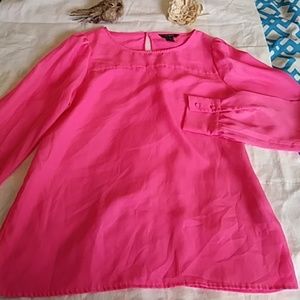 Hot Pink flowy J. Crew blouse.